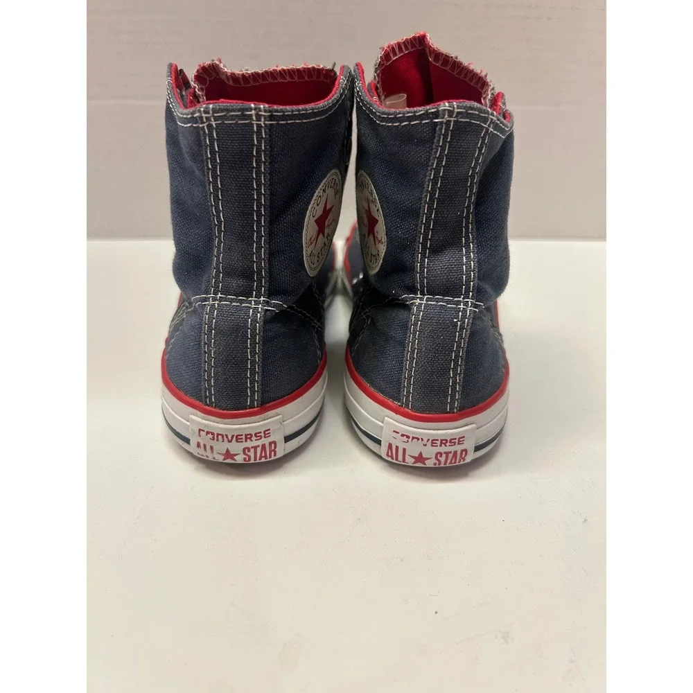 Converse All‎ Star High Top Sneakers Kids Size 3 Roll Down Collar Blue Red